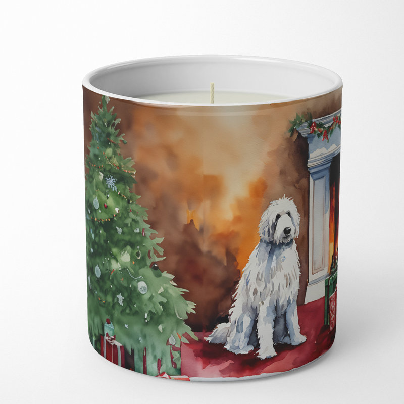 Bougie de Noël parfumée avec support en céramique