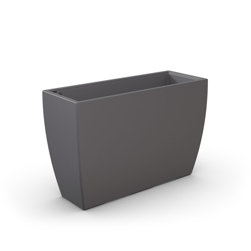 Graphite Grey Contemporary 36" Trough Resin Planter with Self-Watering Feature