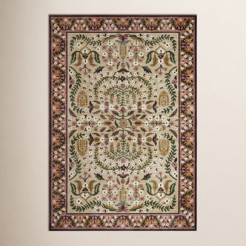 Tapis aubergine Rifle Paper Co. x Loloi, Rectangle 8 pi 6 po x 11 pi 6 po