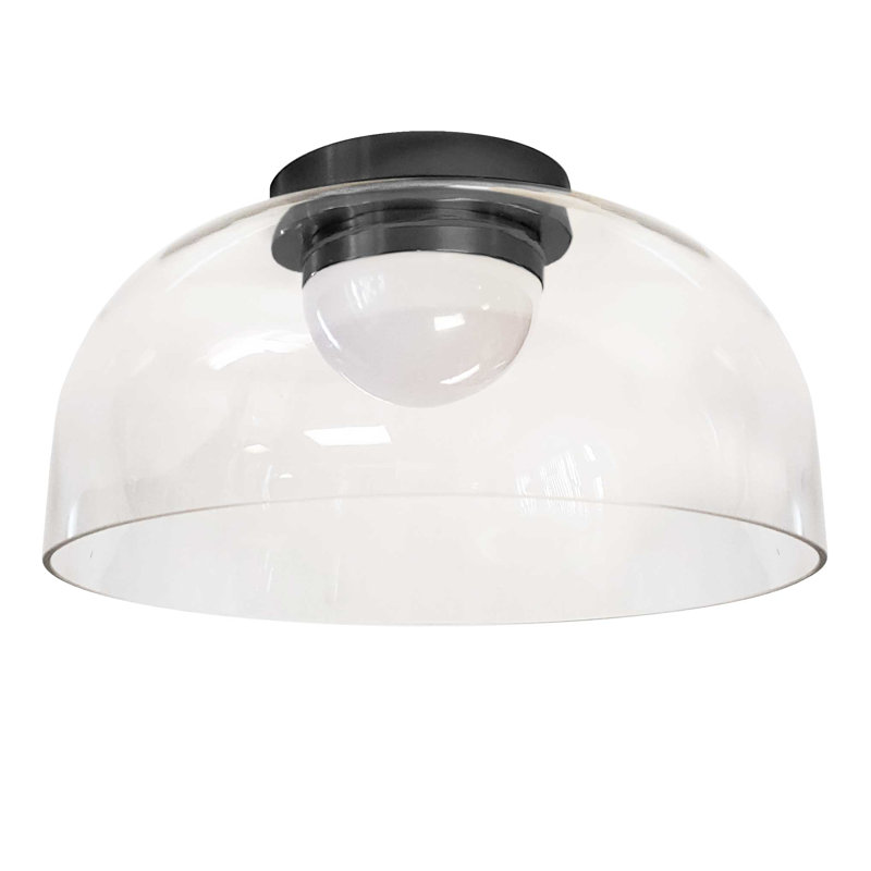 Kratman Glass LED Flush Mount, Matte Black