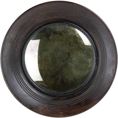 10" Espresso Wood Round Accent Mirror