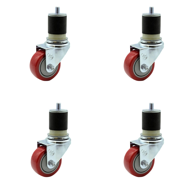 Roulettes extensibles en polyuréthane, Rouge