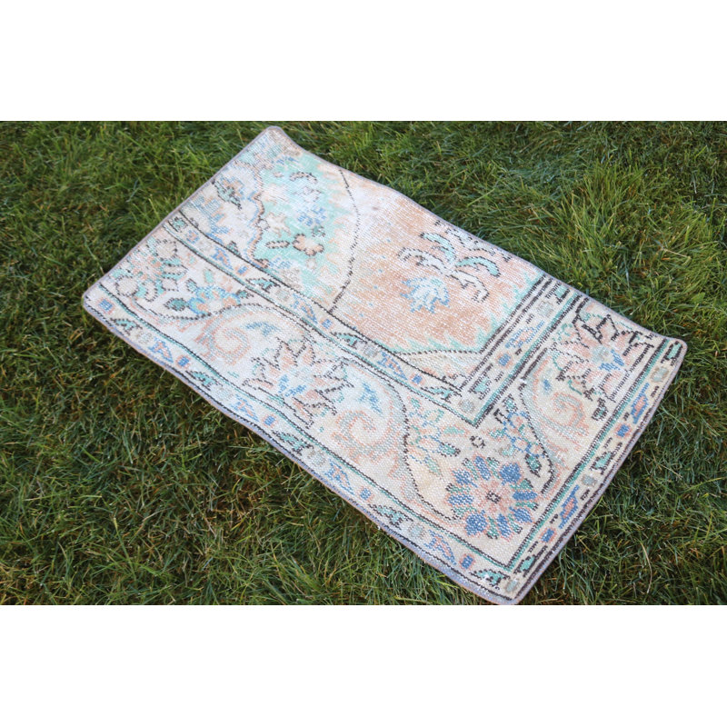 Handcrafted Vintage Turkish Oushak Rug with Distressed Look for Bohemian Home Decor