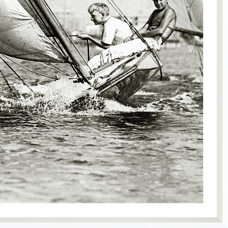 Young People Sailing In Their Racing Craft, In Los Angeles Harbour, California, Usa Giclee Print by Getty Images