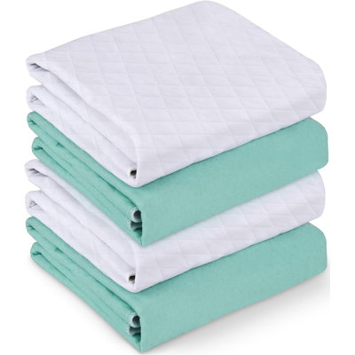 Martynne HYGENIX Cotton Luxury Waterproof Incontinence Underpad 24x34 inches 4 Pack Resusable Bedwetting Pad