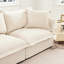Fauteuil rembourré avec grand - crème, design élégant, assise confortable en chenille crème confortable, coussins de dossier haut, élégant