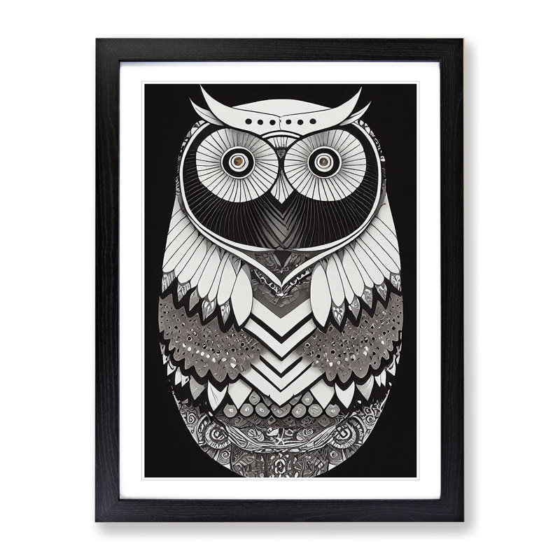 Otherworldly Owl - Framed Print, Black, 64cm H x 46cm W x 2cm D
