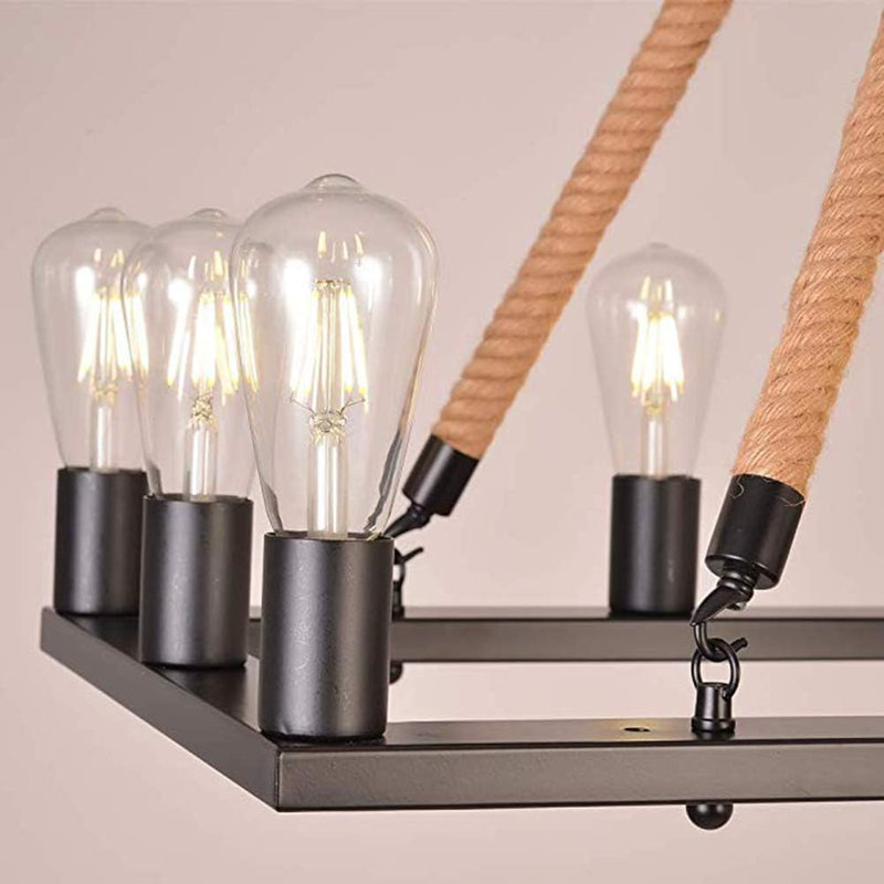 Basey 10-Light Matte Black Kitchen Island Pendant
