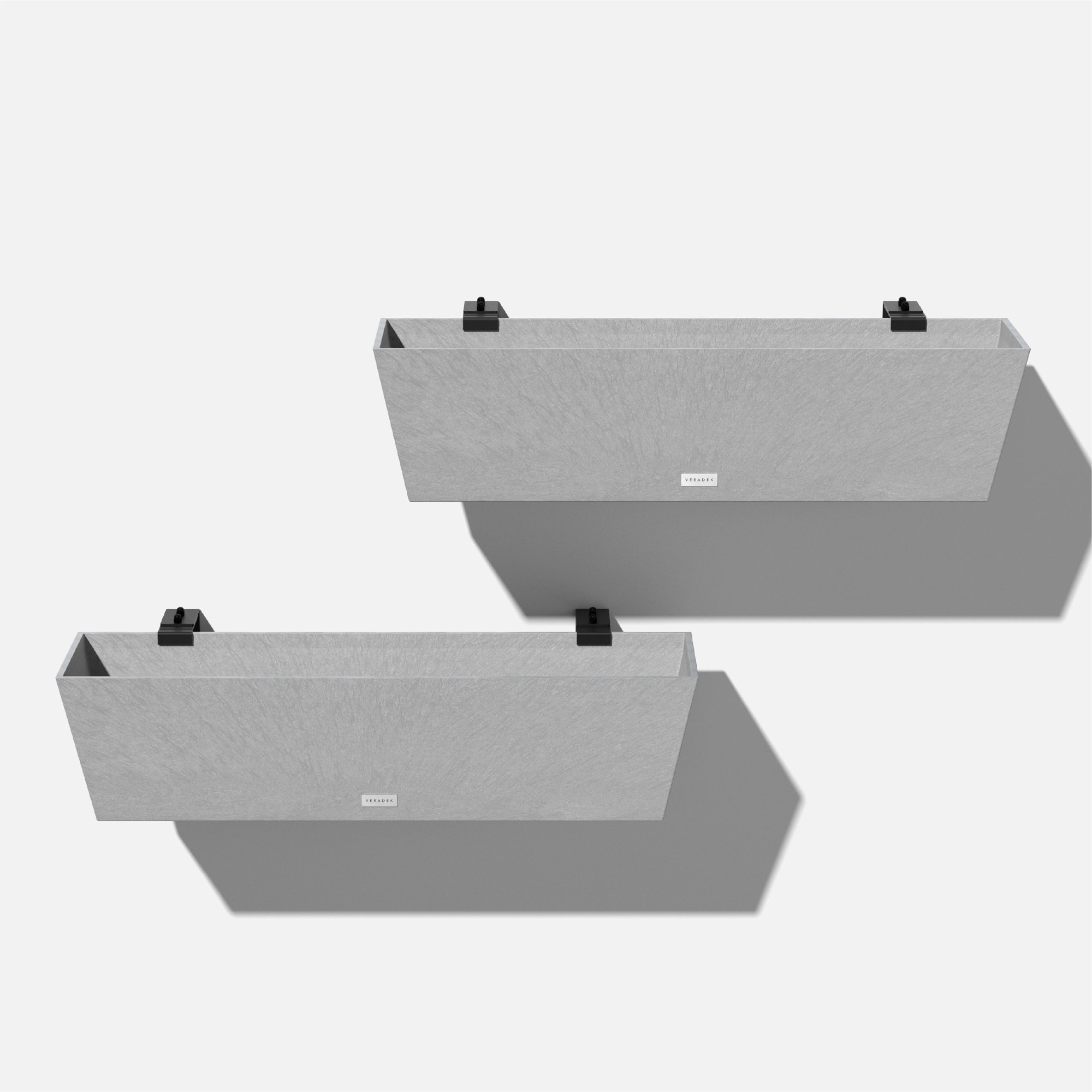 Pure Series Railing Planter, Set of 2, 9'' H x 36'' W x 10'' D, Charcoal Gray