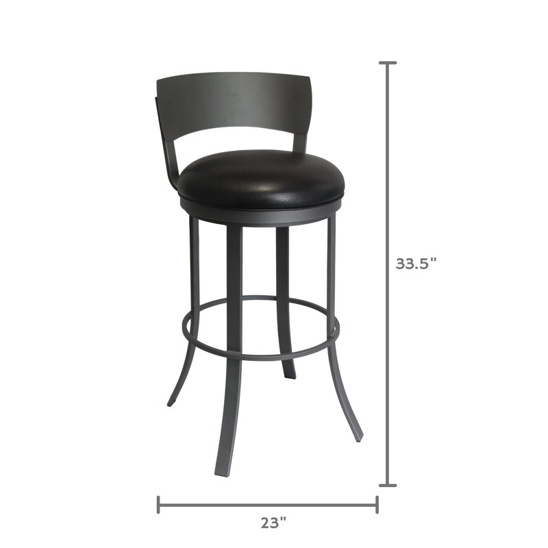Swivel Upholstered Faux Leather Counter Stool, Counter Stool (26" Seat Height)