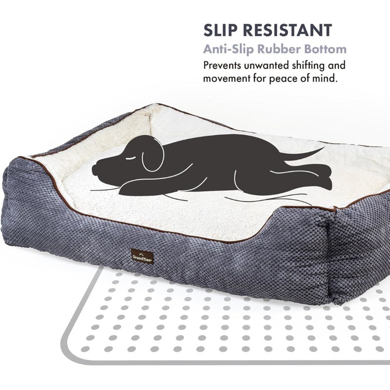 X-Large Silver Orthopedic Flannel Dog Bed