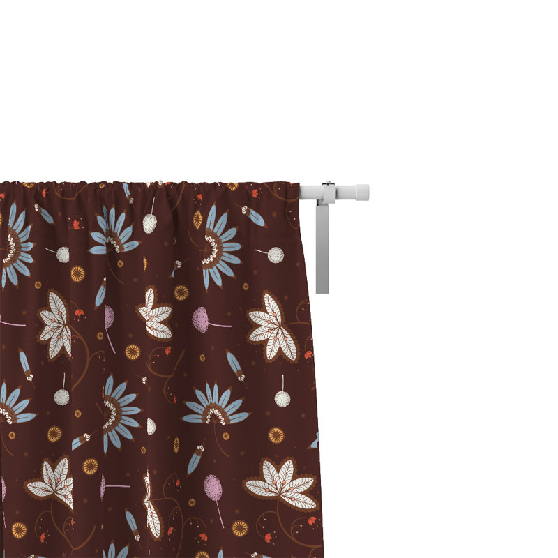 Panneaux de rideaux semi-transparents à motif floral, L 20 po x L 52 po