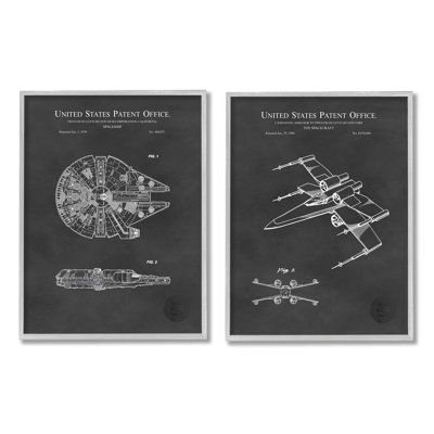 " Vintage Space Ship Patents Science Fiction Pop Culture " by Karl Hronek 2 - Pieces
