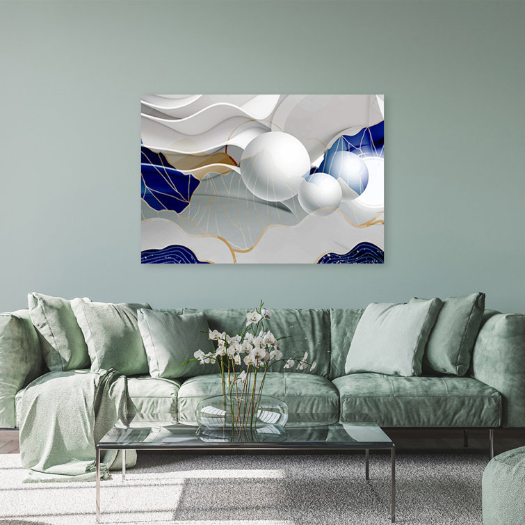 Image, Blue Balls 3D Abstract - Wrapped Canvas Print