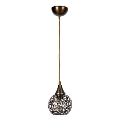 Elegant Metal Chandelier, Gold & Black, 4.7 inches Diameter x 21.7 inches Height | Adjustable Height, E27 Socket, Max 40W | Perfect for Oriental & Traditional Décor, Southwestern Style, Luxurious Lighting Solution