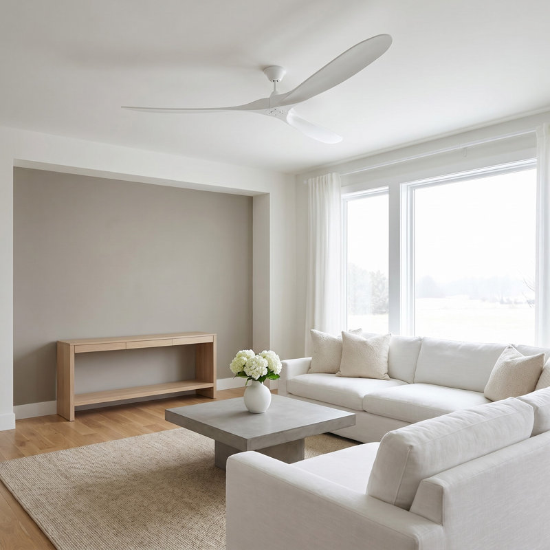 Maverick 3 - Blade Ceiling Fan With Remote, 88", Matte White