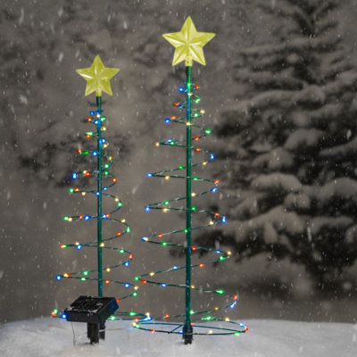 2' Solar Powered LED Spiral Christmas Tree