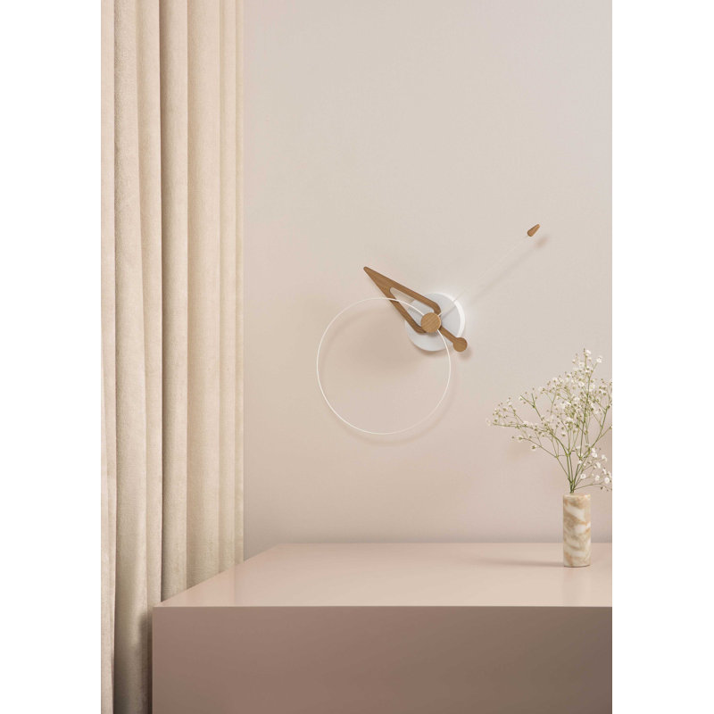 Solid Wood, Fibreglass Wall Clock, White Oak