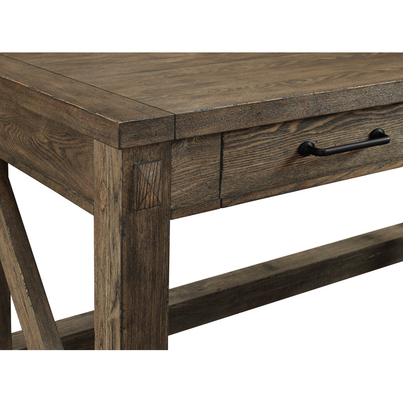 Bureau avec prises Jyler, Chêne vieilli