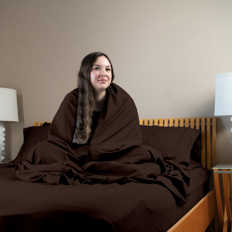 Ultra Soft Bamboo Sheet Set - 4 Pc Set - Wrinkle Resistant - Cooling Sheets with Deep Pockets, Brown