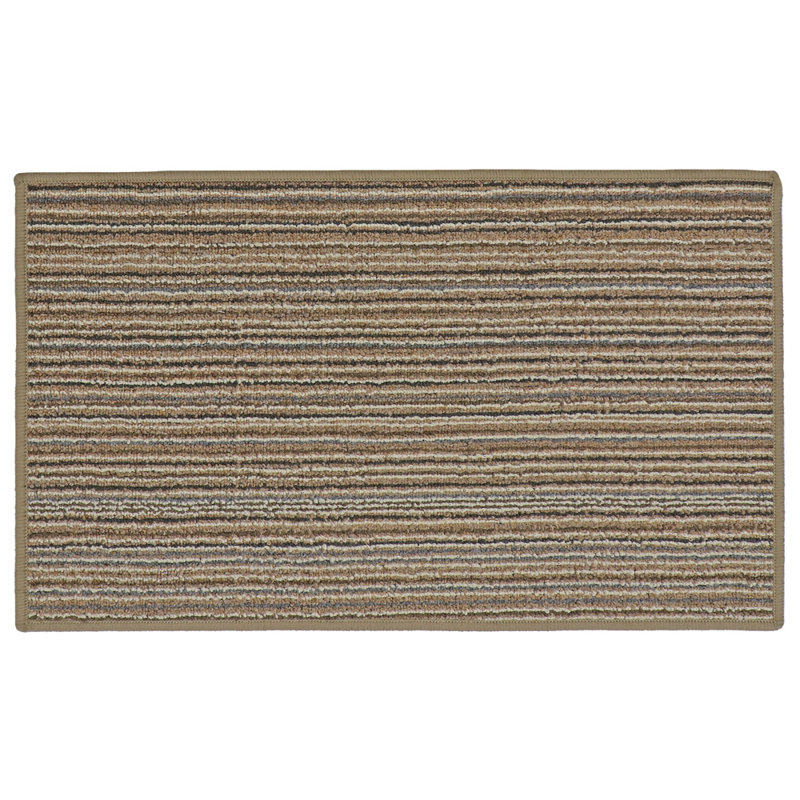Non-Slip Striped Indoor Doormat, Beige, Rectangle W50 x L80 cm