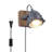 Industrial  Vintage Decorative Wall Mounted Lamp Plug In Cord With Switch And Gu10 Bulb-antique Retro Farmhouse Glass Shade Wood Metal Desk Sconce Light For Living Room, Kids Room, Bedroom,porch-631397289