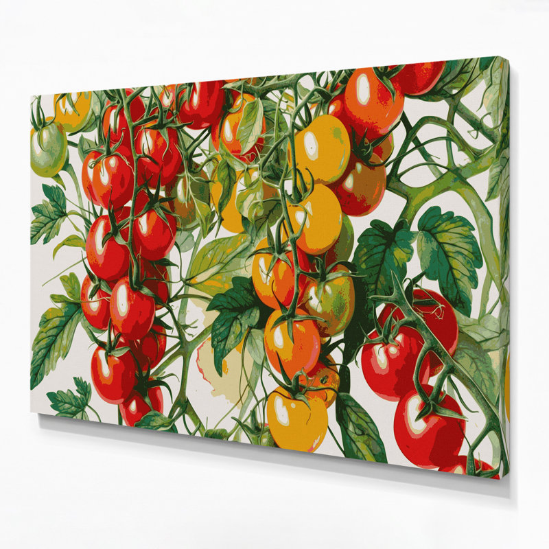 Art mural sur toile, légumes et tomates cerise, H 20 po x l 24 po