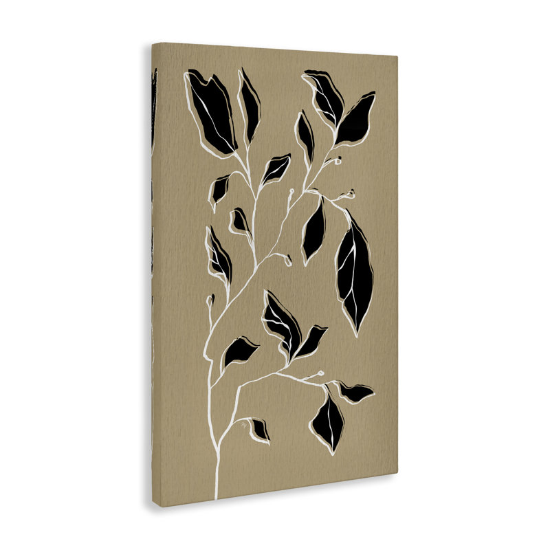 Art mural contemporain sur toile de plante sèche, design par Martina Pavlova, H 16 po x l 24 po