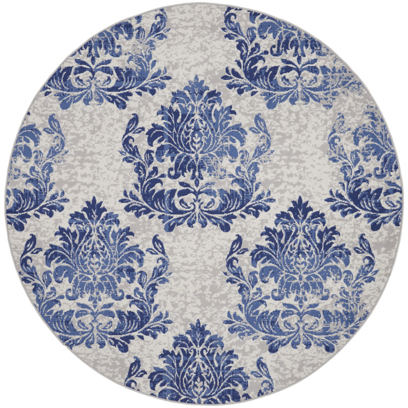 Godliman Floral Indoor Rug, Round 8'
