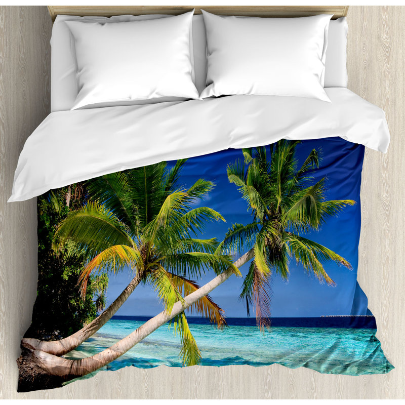Coastal Polyester Duvet Cover, Queen Duvet Cover + 2 Standard Shams