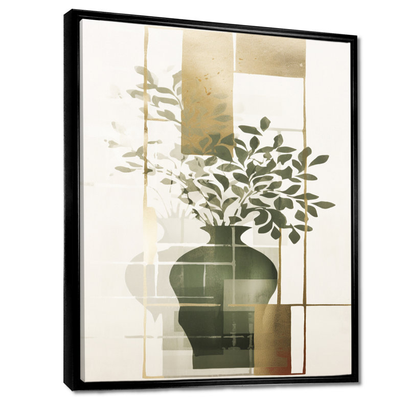 Décoration murale Minimal Botanicals, H 44 po x l 34 po x P 1,5 po, Toile avec cadre flottant noir