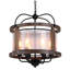 Luminaire suspendu cylindrique 6 lumières noir / brun