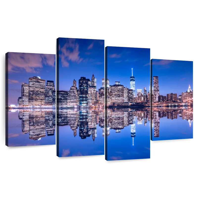 Sireci Manhattan Night Skyline, 27" H x 43" W