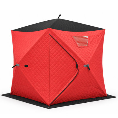 Aoxun Ice Fishing Tent Pop Up Insulated Shelter Portable Shanty 3-Layer 420D Oxford 80g Spray-bonded Cotton Hub Ice Shanty, Winter Ice Fishing with Anchors,Ropes,Carrying Bag