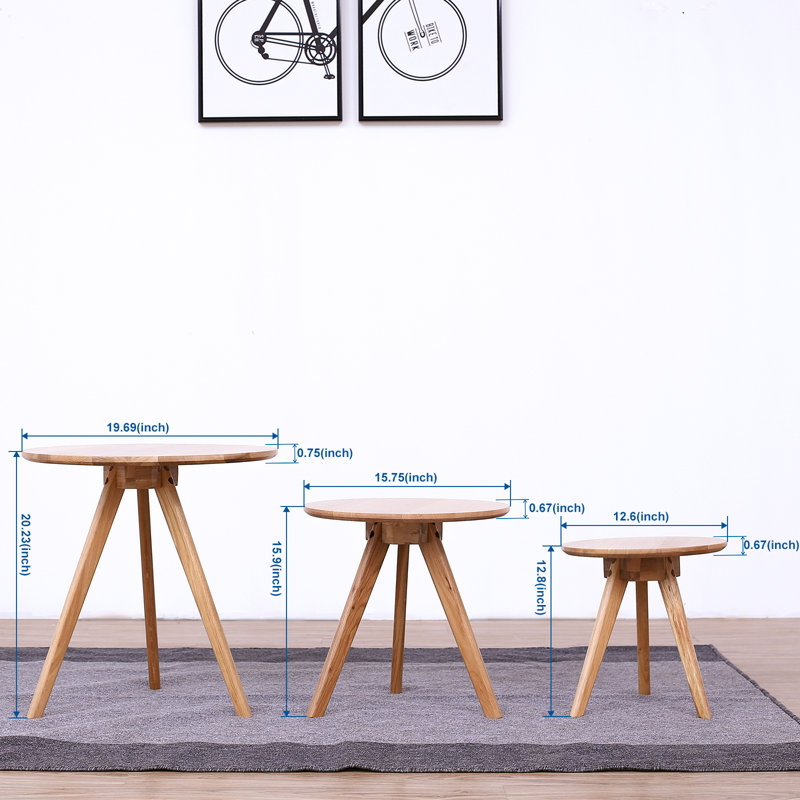 ATT 3 Piece Set Scandinavian Round Coffee Table