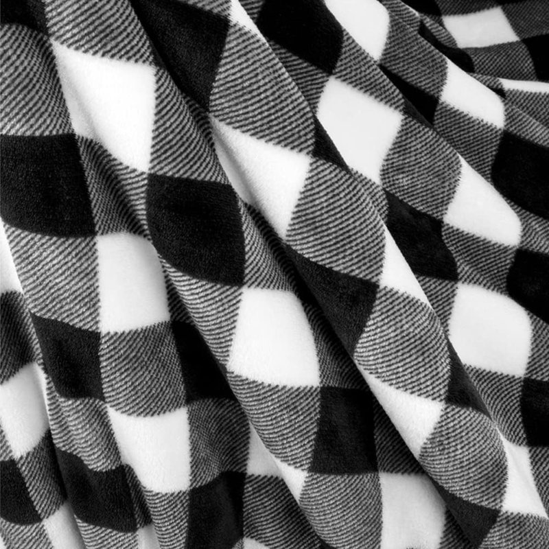 Couverture Sherpa, Blanc / noir, Très grand
