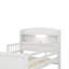 Lit plateforme en bois avec lumière DEL, tête de lit multifonctionnelle, garde-corps et 2 tiroirs-442641324
