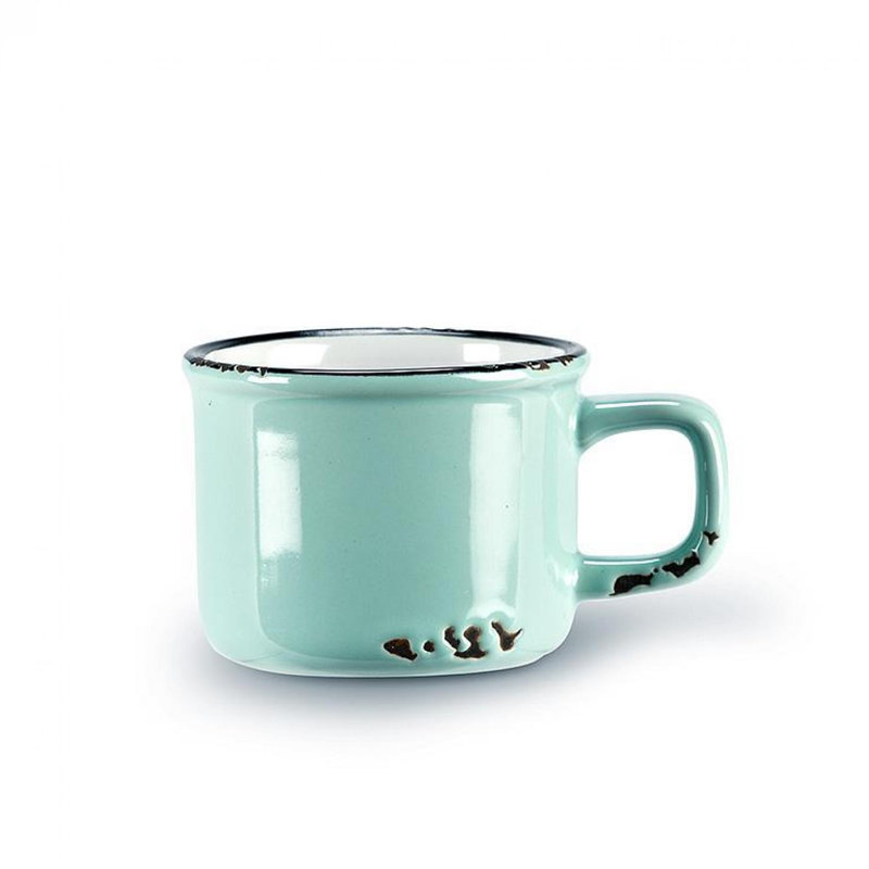 Tasse à expresso couleur terre cuite, Bleu; vert