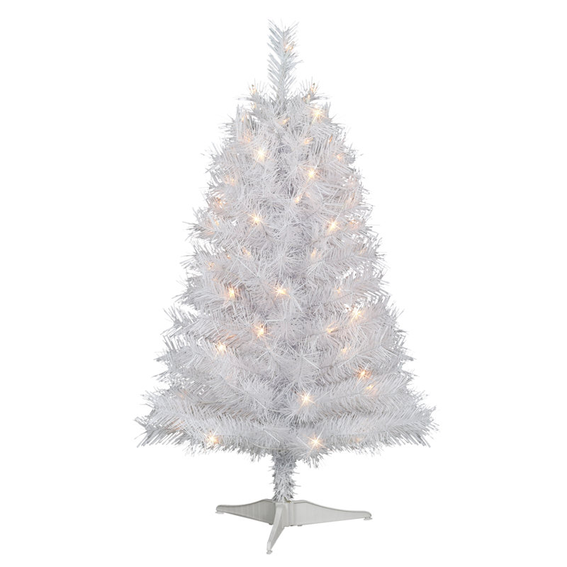 Guenot 3' Lighted Artificial Fir Christmas Tree