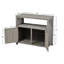 Table de bar en bois de sapin massif avec design à lattes élégant, buffet intérieur gris pour armoire, grand rangement pour les outils, adaptable à tout buffet climatisé, outil idéal dans les zones