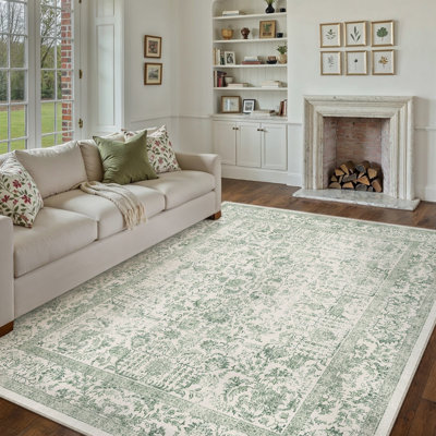 Tapis vintage lavable à la machine avec envers antidérapant Arnedo