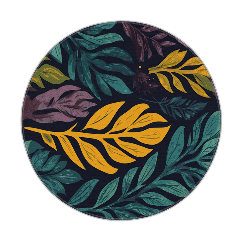 Shimmering Glade Indoor And Outdoor Area Rug, Round 5'