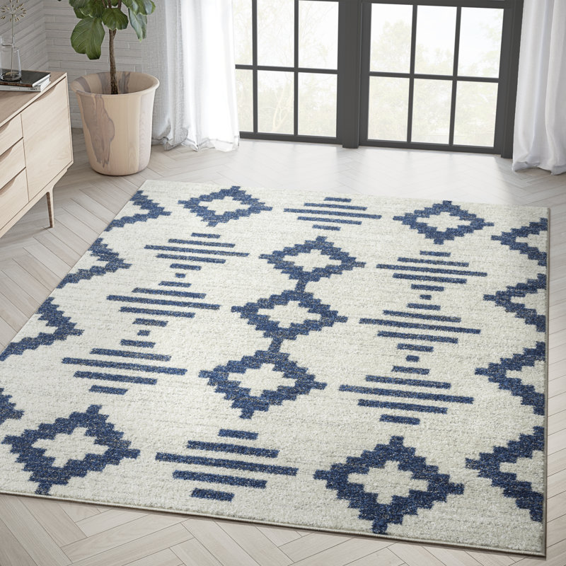 Tapis bleu marine Tidaholm Carlisia CAS230A, Rectangle 7 pi 9 po x 10 pi 2 po