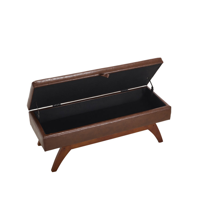 Tissu en laine COOLMORE Teddy, pieds en bois massif pour la pesée solide et tabouret de lit avec fonction de rangement, Brun