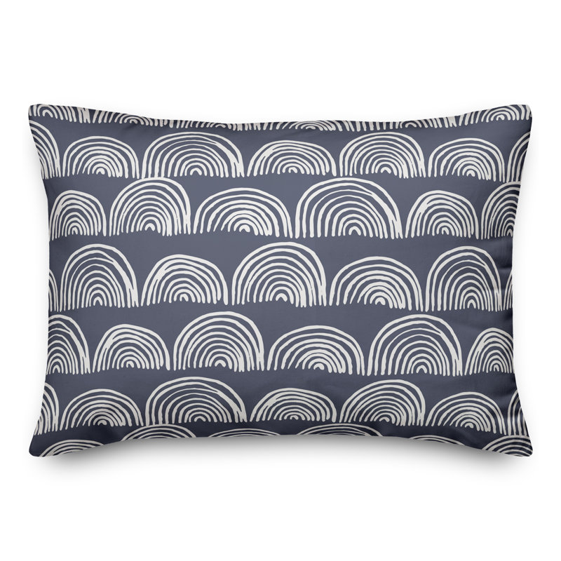 Abstract Outdoor Throw Pillow, Blue