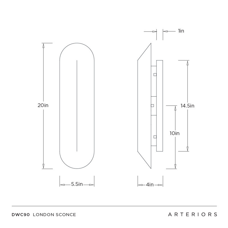 London 1 - Light LED Armed Sconce
