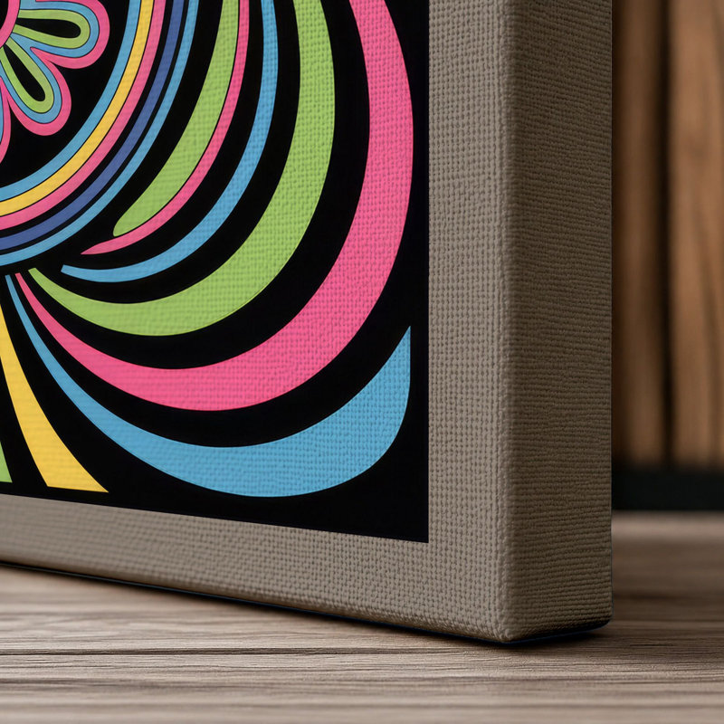 Mandala Hand Geometric - Wrapped Canvas, 30x20 - 76.2 x 50.8 cm, Taupe Border
