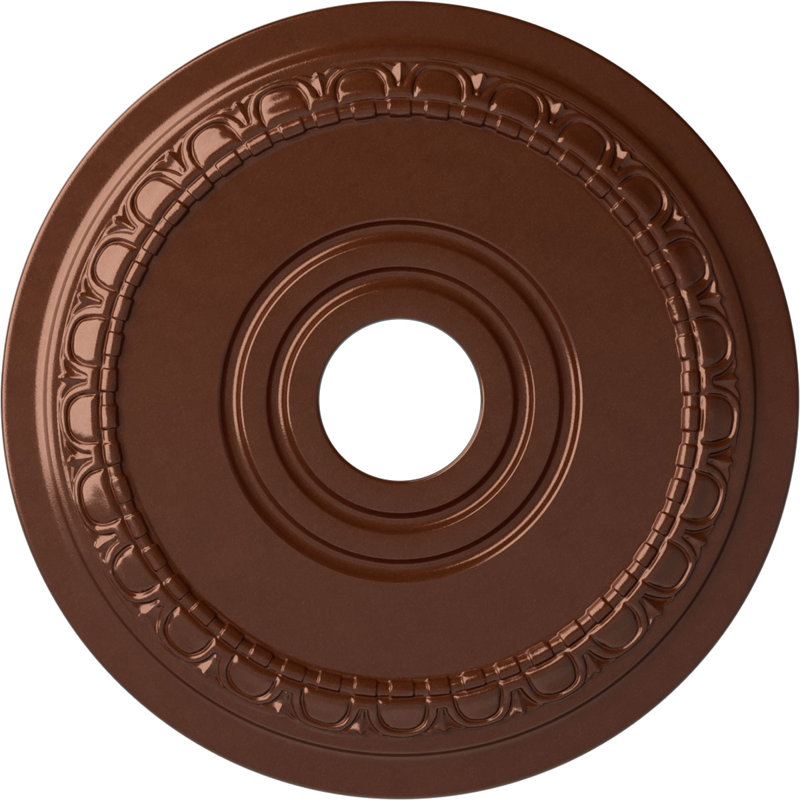 Médaillon de plafond Endurathane Bailey, DE 18 po x P 3 3/4 po x P 1 1/2 po (convient aux auvents jusqu'à 5 3/4 po), finition de boue du Mississippi peinte à la main