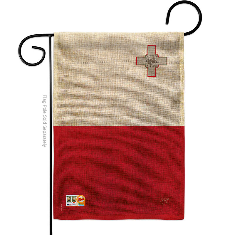 Polyester à 2 côtés 18,5 x 13 po malte po drapeau de jardin