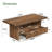Solid Wood Coffee Table with 2 Drawers, 47.24" 2-Tier Rustic Center Tea Table for Living Room